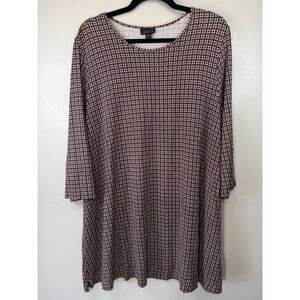 J Jill Maroon Print Scoopneck Tunic Size XL